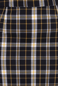 Collectif Clothing - Polly Geek Check Pencil Skirt Années 50 en Noir et Jaune 4