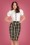Collectif Clothing - Polly Geek Check Pencil Skirt Années 50 en Noir et Jaune 2