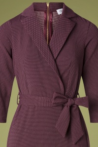 Closet London - 60s Winona Wrap Pencil Dress in Maroon Purple 4