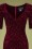 Collectif Clothing - Trixie Fluwelen glitterpenciljurk in wijnrood 3
