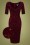 Collectif Clothing - Trixie Velvet Sparkle Pencil Dress Années 60 en Lie de Vin 2