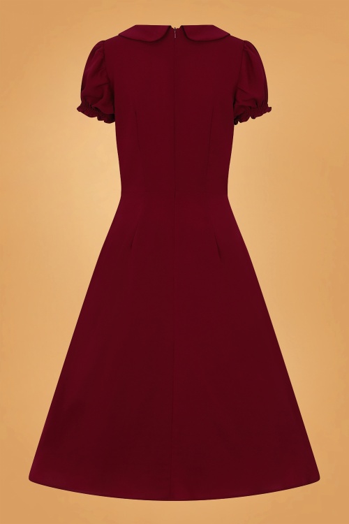Collectif Clothing - 40s Giannina Swing Dress in Burgundy 5