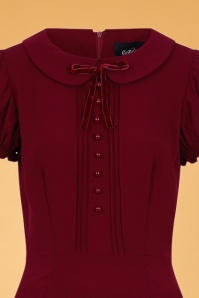 Collectif Clothing - 40s Giannina Swing Dress in Burgundy 3
