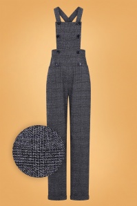 Collectif 29932 Brenda Librarian Check Dungarees 20190430 021LZ