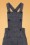 Collectif Clothing - 40s Brenda Librarian Check Dungarees in Charcoal 3