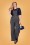 Collectif Clothing - 40s Brenda Librarian Check Dungarees in Charcoal 2