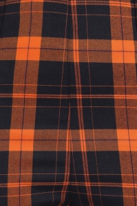 Collectif Clothing - 50s Bonnie Pumpkin Check Trousers in Black and Orange 3
