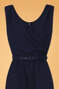 Collectif Clothing - Charline Jumpsuit Années 50 en Bleu Marine 3