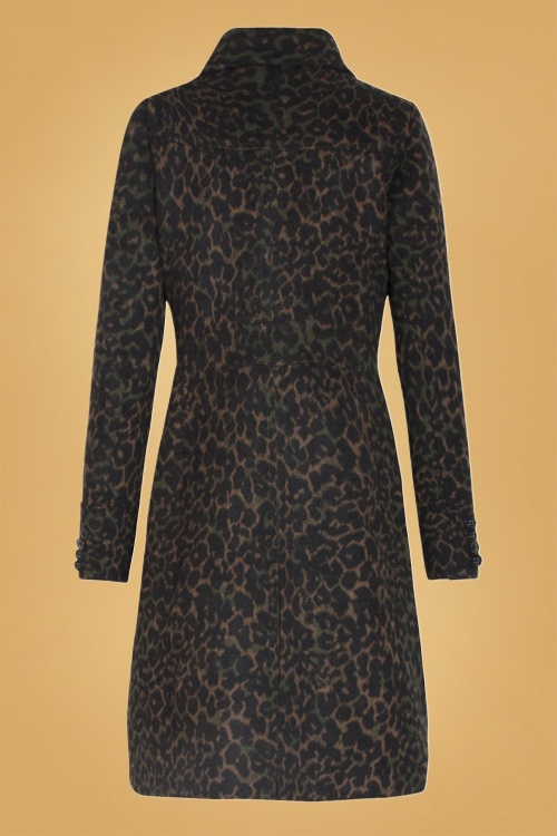 Smashed Lemon - 60s Laura Leopard Coat in Brown and Green 2