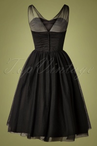 Collectif Clothing - 50s Claudette Occasion Swing Dress in Black 4