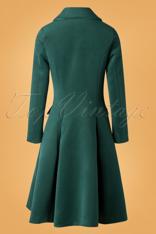 Hearts & Roses - 50s Evelyn Swing Coat in Green 3