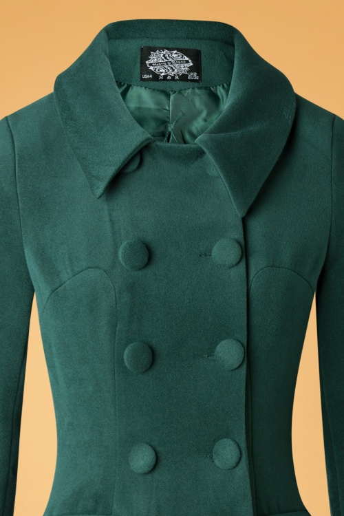 Hearts & Roses - 50s Evelyn Swing Coat in Green 4