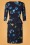 Hearts & Roses - 50s Melody Wiggle Dress in Navy 4