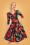 Hearts & Roses - Lilian Rose Swing Dress Années 50 en Bleu Marine