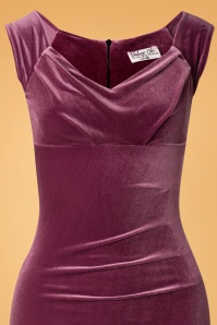 Vintage Chic for Topvintage - 50s Lynn Velvet Pencil Dress in Dusty Pink 4