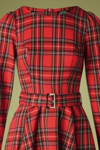 Hearts & Roses - 50s Highland Swing Dress in Red Tartan  4