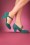 Miss L-Fire - Lana Suede High Heel Pumps Années 50 en Bleu Canard 4