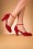 Miss L-Fire - 50s Layla Suede Sweetheart Pumps in Ruby Red 4