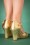 Miss L-Fire - Amber Leather Mary Jane Pumps Années 40 en Doré 5