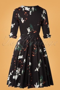 Hearts & Roses - 50s Diana Lilly Swing Dress in Black 6