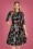Hearts & Roses - 50s Leila Rose Metallic Swing Dress in Black