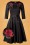 Hearts & Roses - 50s Highland Roses Swing Dress in Black 2