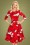 Hearts & Roses - Vivian Crane Bird Swing Dress Années 50 en Rouge