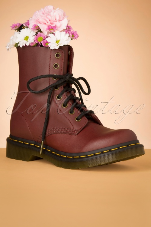 Dr. Martens - 1460 Wanama Ankle Boots in Cherry Red