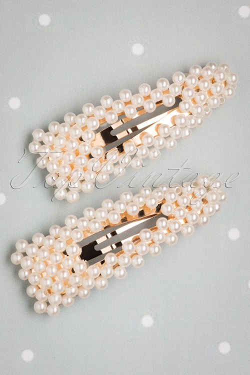 Darling Divine - 50s Pearl Hairclips in Gold