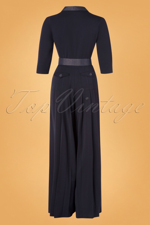 Miss Candyfloss - 40s Fatou Lee Jumpsuit in Navy 2