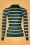 La Petite Francaise - Poésie Stripe Roll Neck Top Années 70 en Vert