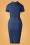 Timeless - Odette Pencil Dress Années 50 en Bleu Marine 4