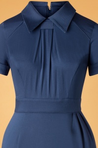 Timeless - Odette Pencil Dress Années 50 en Bleu Marine 3