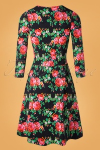 Tante Betsy - Swirley Bouquet Dress Années 60 en Noir 4