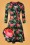Tante Betsy - 60s Swirley Bouquet Dress in Black