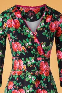 Tante Betsy - Swirley Bouquet Dress Années 60 en Noir 2