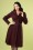 Vixen - 50s Macie Herringbone Coat in Burgundy and Black