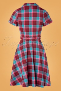 Vixen - 50s Piper Plaid Flare Dress in Red and Blue 4