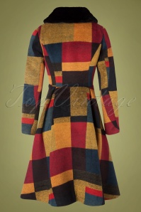 Vixen - 50s Blaire Patchwork Coat in Yellow and Red 5