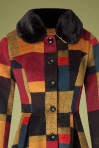 Vixen - 50s Blaire Patchwork Coat in Yellow and Red 4