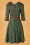 Vixen - 40s Lisle Forest Tartan Swing Dress in Green 4
