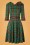 Vixen - Lisle Forest Tartan Swing Dress Années 40 en Vert