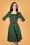 Vixen - 40s Lisle Forest Tartan Swing Dress in Green 2
