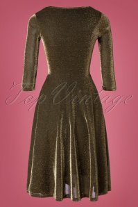 Vixen - 50s Lulu Disco Flare Dress in Gold 4