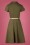 Vixen - 40s Martha Button Down Flare Dress in Olive 4