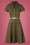 Vixen - 40s Martha Button Down Flare Dress in Olive 2
