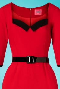 Glamour Bunny - 50s Harley Pencil Dress in Red 4
