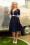 Glamour Bunny - Demi Swing Dress Années 50 en Bleu Marine