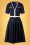 Glamour Bunny - 50s Demi Swing Dress in Navy 4