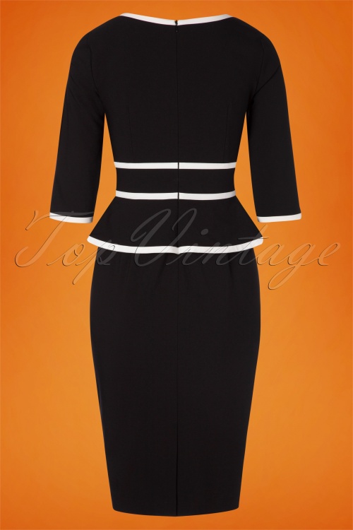 Glamour Bunny - 50s Charlotte Pencil Dress in Black 6